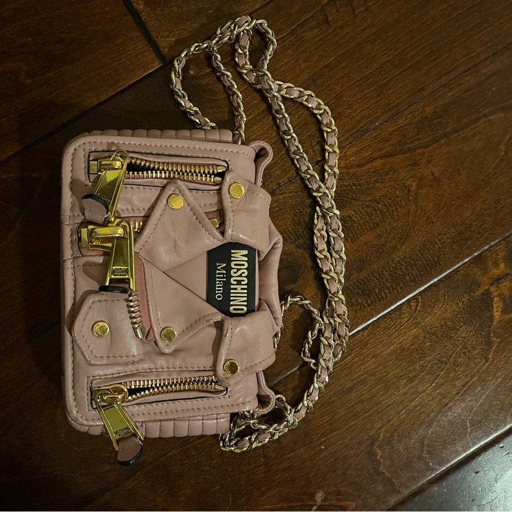 Pink MOSCHINO Leather Jacket Bag